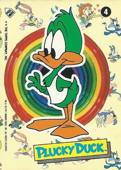 1991 Topps Tiny Toon Adventures - Stickers #4a Plucky Duck Front