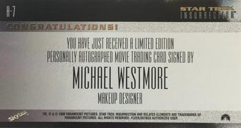 1998 SkyBox Star Trek Insurrection - Autographs #A-7 Michael Westmore Back