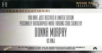 1998 SkyBox Star Trek Insurrection - Autographs #A-19 Donna Murphy Back