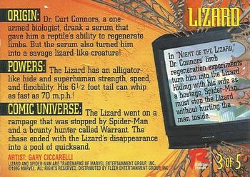 1995 Fleer Ultra Ralston Foods Spider-Man #3 Lizard Back