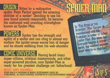1995 Fleer Ultra Ralston Foods Spider-Man #5 Spider-Man Back