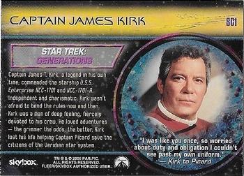 2000 SkyBox Star Trek Cinema 2000 - Saluting the Captains #SC1 James T. Kirk / William Shatner Back