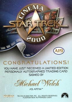 2000 SkyBox Star Trek Cinema 2000 - Autographs #A19 Michael Welch Back