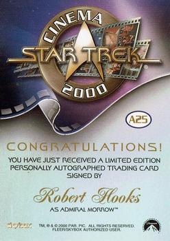 2000 SkyBox Star Trek Cinema 2000 - Autographs #A25 Robert Hooks Back