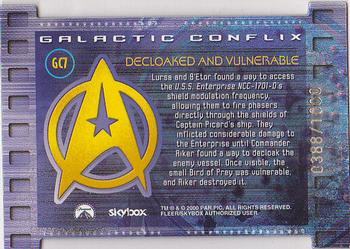 2000 SkyBox Star Trek Cinema 2000 - Galactic Conflix Silver Border #GC7 Decloaked and Vulnerable Back