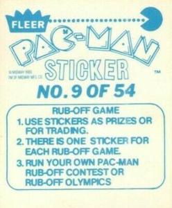 1980 Fleer Pac-Man Stickers & Rub-Offs #9 WAKA! WAKA! WAKA! WAKA! GULP! Back