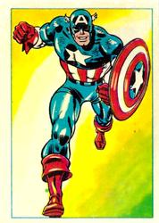 1984 Leaf Marvel Super Heroes Secret Wars Stickers #1 Captain America Front