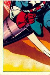 1984 Leaf Marvel Super Heroes Secret Wars Stickers #4 Captain America Front