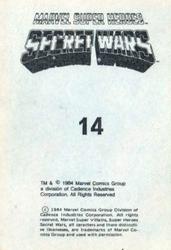1984 Leaf Marvel Super Heroes Secret Wars Stickers #14 Mr. Fantastic Back