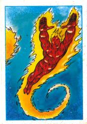 1984 Leaf Marvel Super Heroes Secret Wars Stickers #17 The Human Torch Front