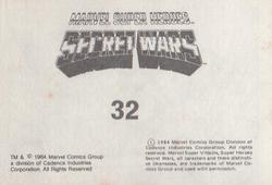 1984 Leaf Marvel Super Heroes Secret Wars Stickers #32 Iron Man Back