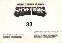 1984 Leaf Marvel Super Heroes Secret Wars Stickers #33 Iron Man Back