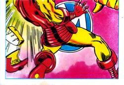 1984 Leaf Marvel Super Heroes Secret Wars Stickers #33 Iron Man Front