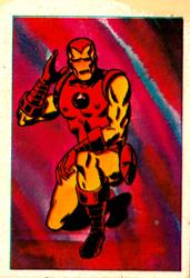 1984 Leaf Marvel Super Heroes Secret Wars Stickers #35 Iron Man Front