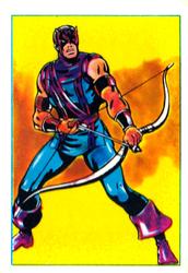 1984 Leaf Marvel Super Heroes Secret Wars Stickers #36 Hawkeye Front