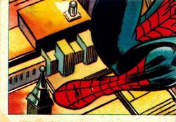 1984 Leaf Marvel Super Heroes Secret Wars Stickers #42 Spider-Man Front