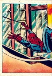 1984 Leaf Marvel Super Heroes Secret Wars Stickers #45 Spider-Man Front