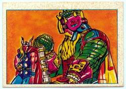 1984 Leaf Marvel Super Heroes Secret Wars Stickers #47 Odin Front
