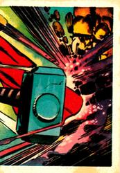 1984 Leaf Marvel Super Heroes Secret Wars Stickers #54 Thor Front