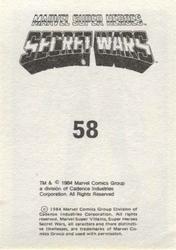 1984 Leaf Marvel Super Heroes Secret Wars Stickers #58 Captain Marvel Back