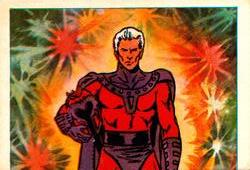 1984 Leaf Marvel Super Heroes Secret Wars Stickers #61 Magneto Front