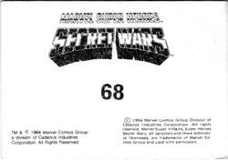 1984 Leaf Marvel Super Heroes Secret Wars Stickers #68 Iceman Back