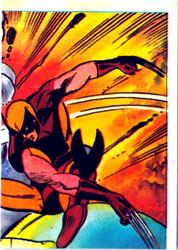 1984 Leaf Marvel Super Heroes Secret Wars Stickers #74 Wolverine Front