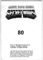 1984 Leaf Marvel Super Heroes Secret Wars Stickers #80 Galactus Back