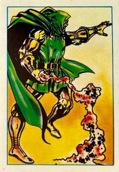 1984 Leaf Marvel Super Heroes Secret Wars Stickers #86 Doctor Doom Front