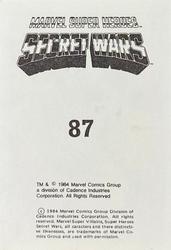 1984 Leaf Marvel Super Heroes Secret Wars Stickers #87 Doctor Doom Back