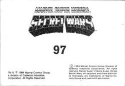 1984 Leaf Marvel Super Heroes Secret Wars Stickers #97 Enchantress Back