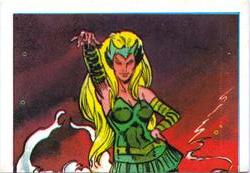 1984 Leaf Marvel Super Heroes Secret Wars Stickers #97 Enchantress Front