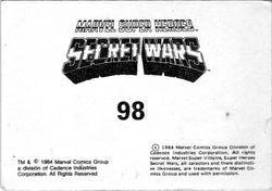 1984 Leaf Marvel Super Heroes Secret Wars Stickers #98 Enchantress Back