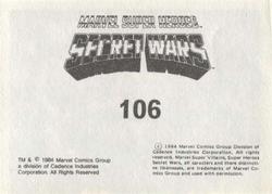 1984 Leaf Marvel Super Heroes Secret Wars Stickers #106 Wrecker Back