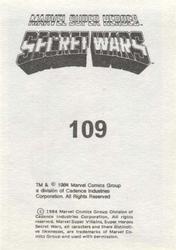 1984 Leaf Marvel Super Heroes Secret Wars Stickers #109 Bulldozer Back