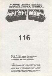 1984 Leaf Marvel Super Heroes Secret Wars Stickers #116 Doctor Octopus Back