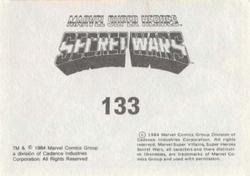 1984 Leaf Marvel Super Heroes Secret Wars Stickers #133 Mysterio Back