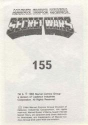 1984 Leaf Marvel Super Heroes Secret Wars Stickers #155 Ka-Zar Back