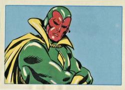 1984 Leaf Marvel Super Heroes Secret Wars Stickers #162 Vision Front