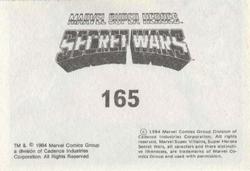 1984 Leaf Marvel Super Heroes Secret Wars Stickers #165 Black Panther Back