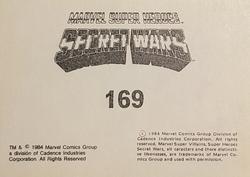 1984 Leaf Marvel Super Heroes Secret Wars Stickers #169 Doctor Strange Back