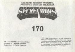 1984 Leaf Marvel Super Heroes Secret Wars Stickers #171 Sub-Mariner Back