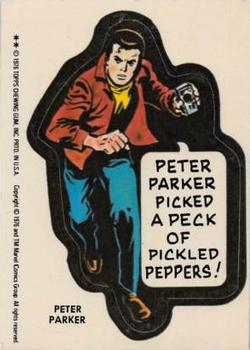 1976 Topps Marvel Super Heroes Stickers #NNO Peter Parker Front