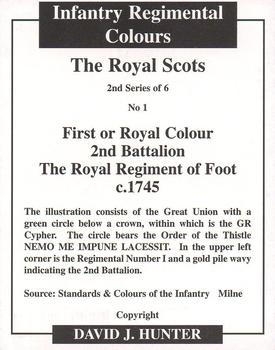2007 Regimental Colours : The Royal Scots (The Royal Regiment) 2nd Series #1 First or Royal Colour 2nd Battalion c.1745 Back