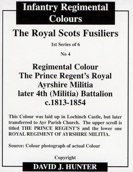 2006 Regimental Colours : The Royal Scots Fusiliers 1st Series #4 Regimental Colour Ayrshire Militia c.1813-1584 Back