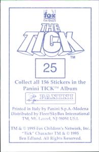 1995 Panini The Tick Stickers #25 Happy birthday, Chairface! I hope you like Back