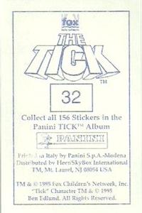 1995 Panini The Tick Stickers #32 I, Chairface Chippendale, will write my nam Back