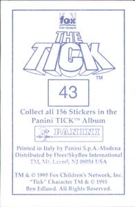 1995 Panini The Tick Stickers #43 En garde! Back