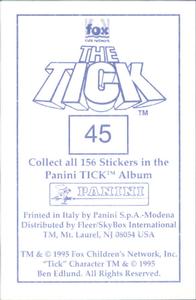 1995 Panini The Tick Stickers #45 (no caption) Back