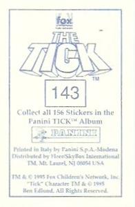 1995 Panini The Tick Stickers #143 Ewww... Slimy! Back